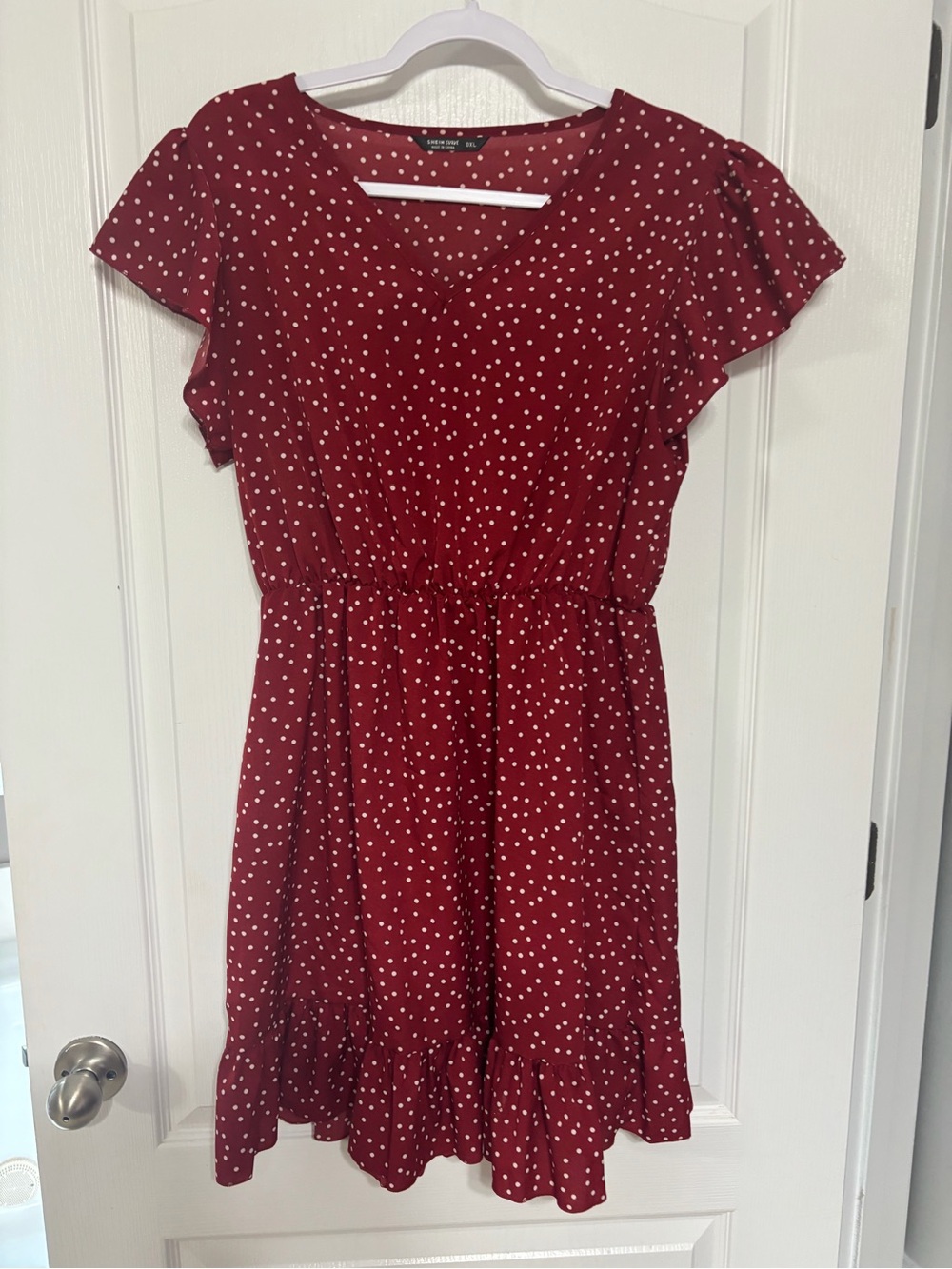 Women’s Polka Dot Red Short Sleeve Dress